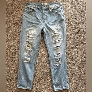 Women’s Juniors Ripped Light Blue Jeans Size 9